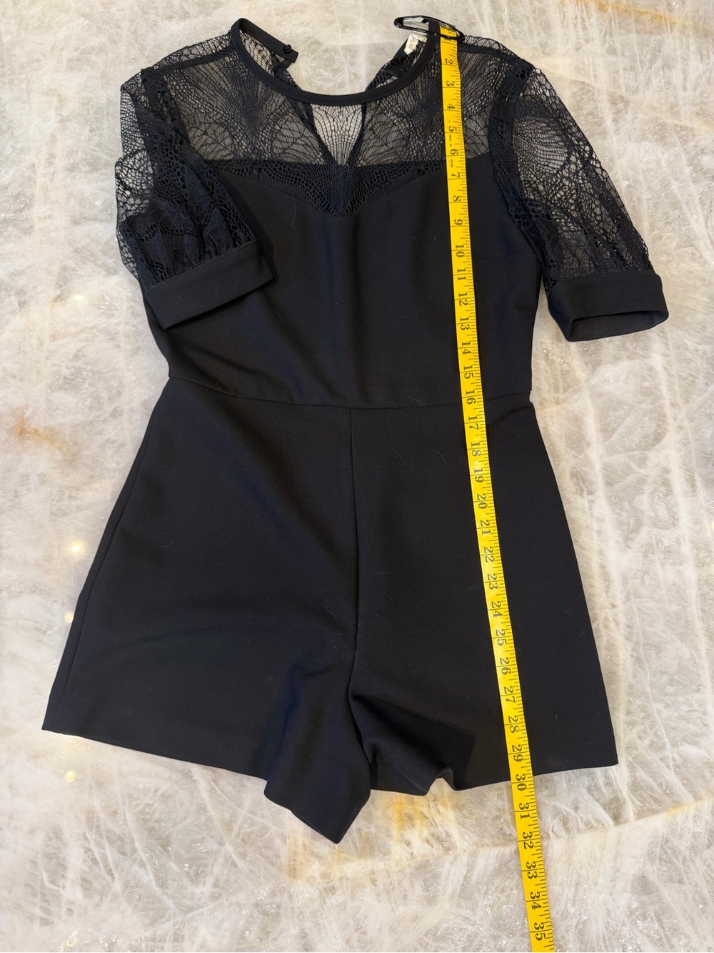 MAJE Paris Black Lace Detail Romper | Size 38